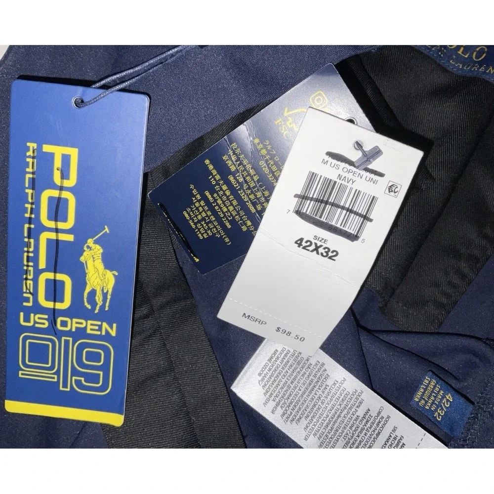 NWT Men's Polo Ralph Lauren‎ US Open Golf Pants Wicking Navy 42